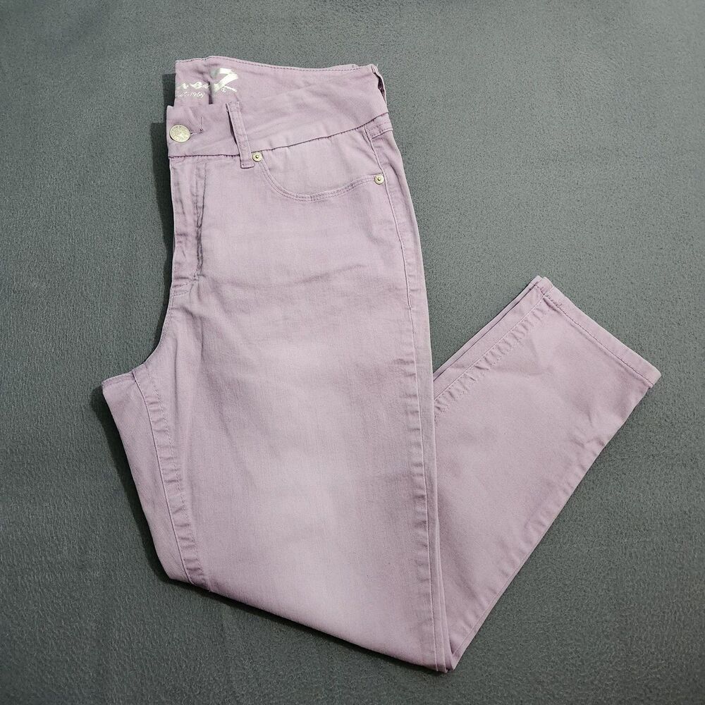 Seven7 Women 16 Purple High Rise Tummyless Ankle Skinny Jeans